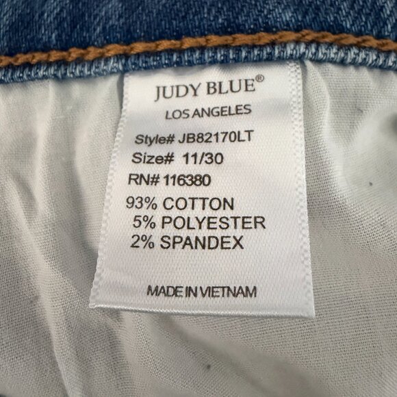 JUDY BLUE Jeans 11/30 Light Denim Boyfriend Fit Distressed Straight Leg STRETCH - Picture 7 of 7